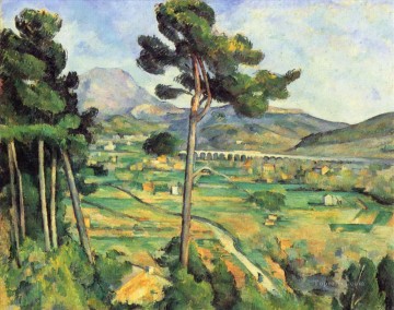 Paisaje con viaducto Montagne Sainte Victoire Paul Cezanne Pinturas al óleo